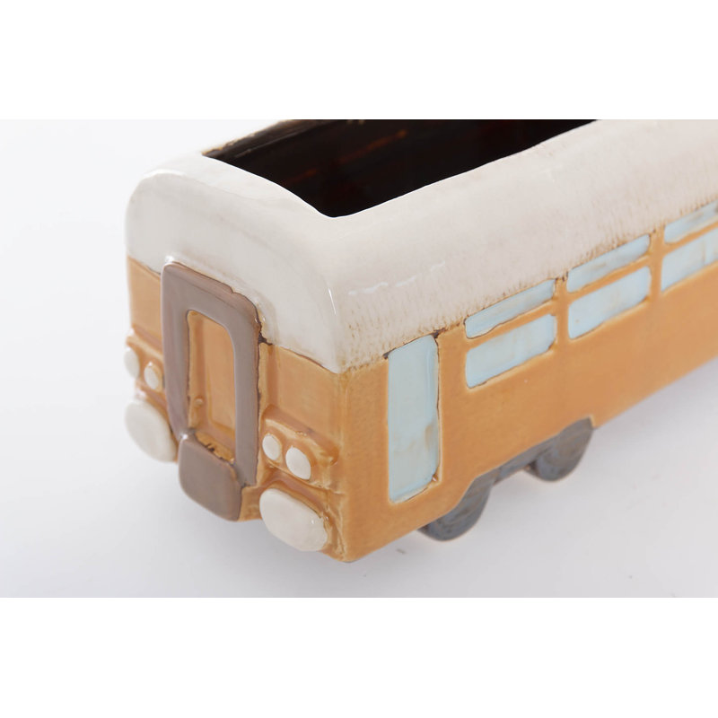 LosPalmos Ceramic Statue Planter, White/Yellow