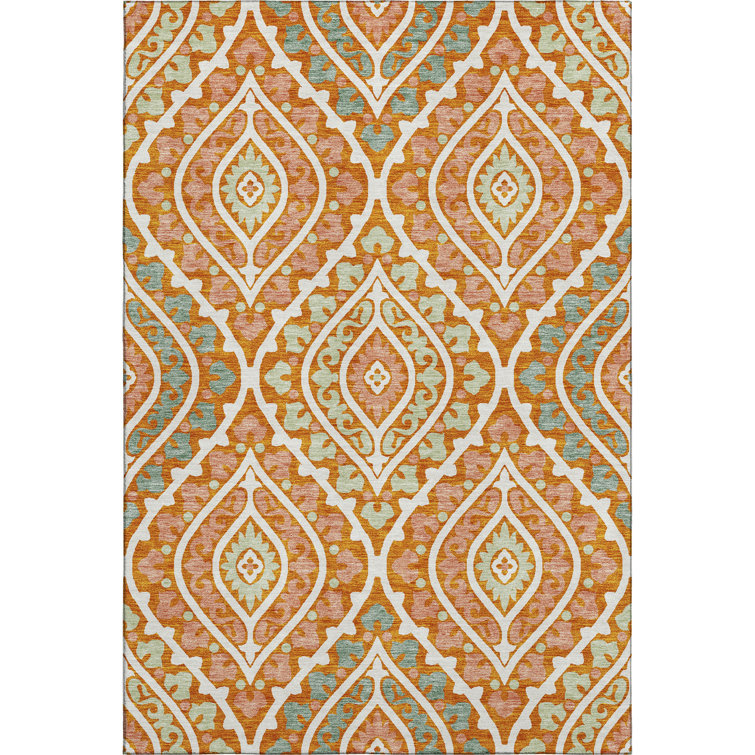 Premium Machine Washable Lisse Orange Rug