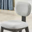 Ensemble de salle à manger 7 pièces 80 "à finition ovale en chêne gris avec base à double piédestal et chaises rembourrées en tissu gris clair-133270223
