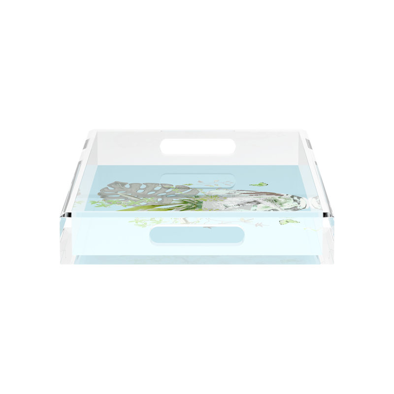 Monkey Large Jungle Acrylic Rectangle Decorative Tray, 12.5"W x 7.75"D x 2"H, Bedford