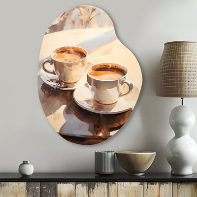 Food Coffee Tea III - Unique Shape Coffee Tea Metal Wall Decor, Asymmetrical Metal Wall Sculpture Print