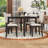 Modern 5-Piece Dining Table Set with Square Table and 4 Upholstered Chairs-1928602555