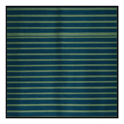 Machine Washable Horizontal Stripes Green Area Rug