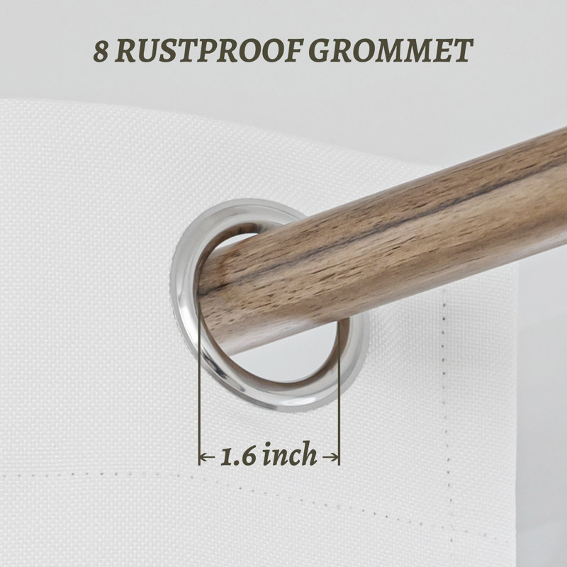 Aslyn Linen Textured Thermal Insulated 100% Blackout Grommet Curtain Pair, White, 52" W x 84" L