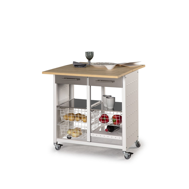 Kitchen Island, Natural/White