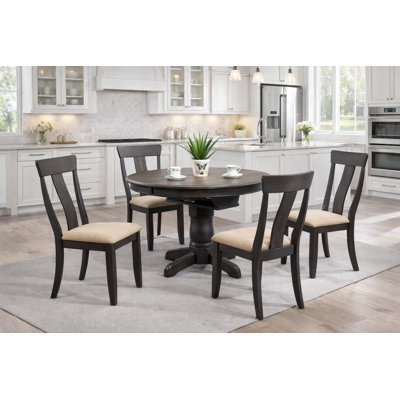 Airyck 6 - Person Solid Wood Top Pedestal Dining Set