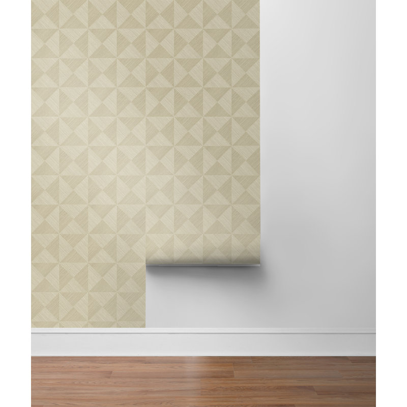 Geometric Vinyl Peel & Stick Wallpaper Roll, Khaki