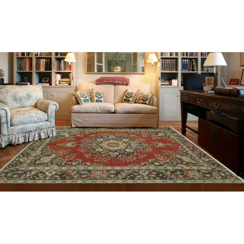 Kavonta One-of-a-Kind 6'9" X 9'10" 1980s Wool Area Rug in Brown