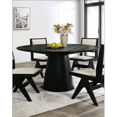 Table de salle à manger ronde noire