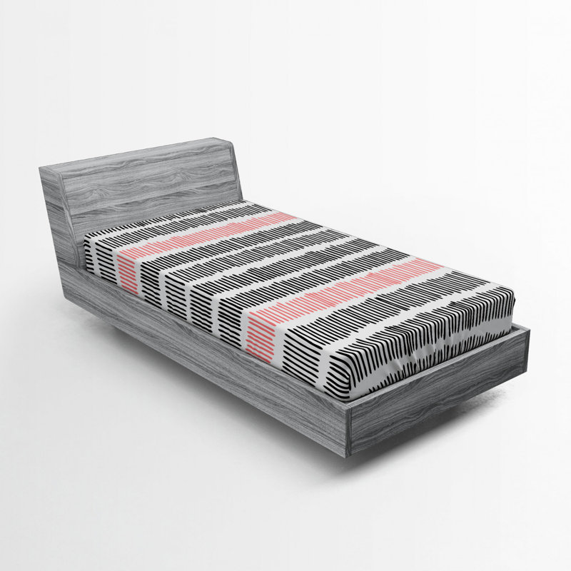 Microfiber Abstract Fitted Sheet, Twin Fitted Sheet