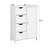 Floor Storage Cabinet Freestanding Bathroom Cabinet With 4 Drawers And Adjustable Shelf
