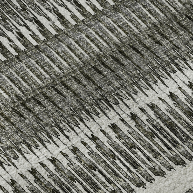 Tapis gris de qualité supérieure lavable à la machine Cerrito AMF589, Rectangle 9 pi x 12 pi