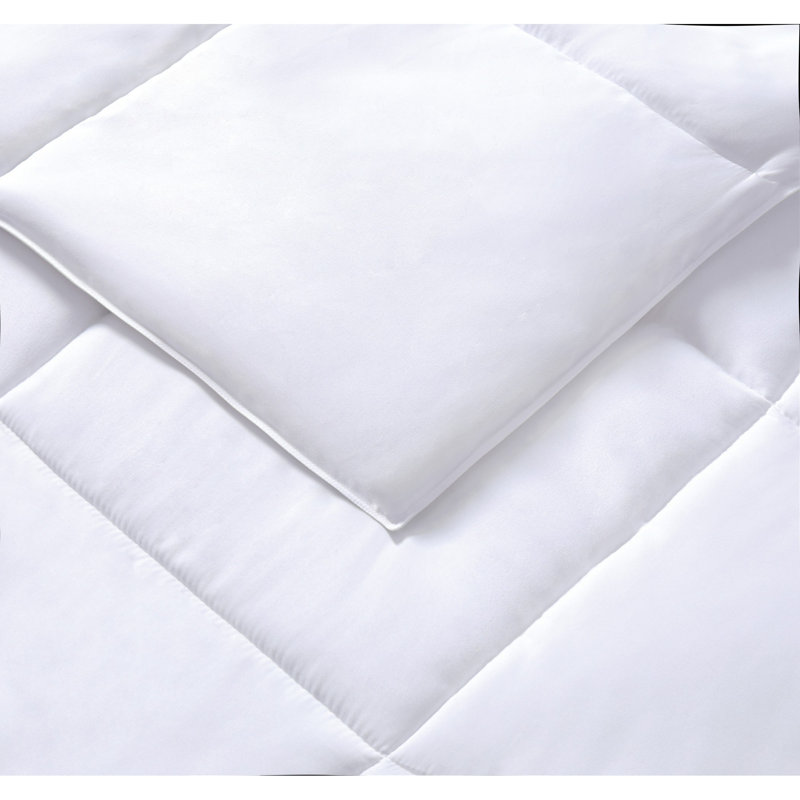 Everyday Polyester Baffle Box Stitch Comforter, Twin XL Comforter + 1 Standard Sham, White
