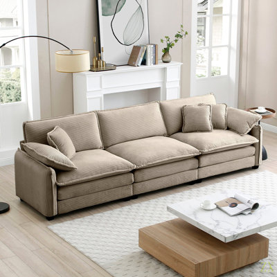 Canapé moderne à assise profonde avec 1 coussin, Sofacomtable moderne, adapté et plusieurs occasions Club, velours côtelé