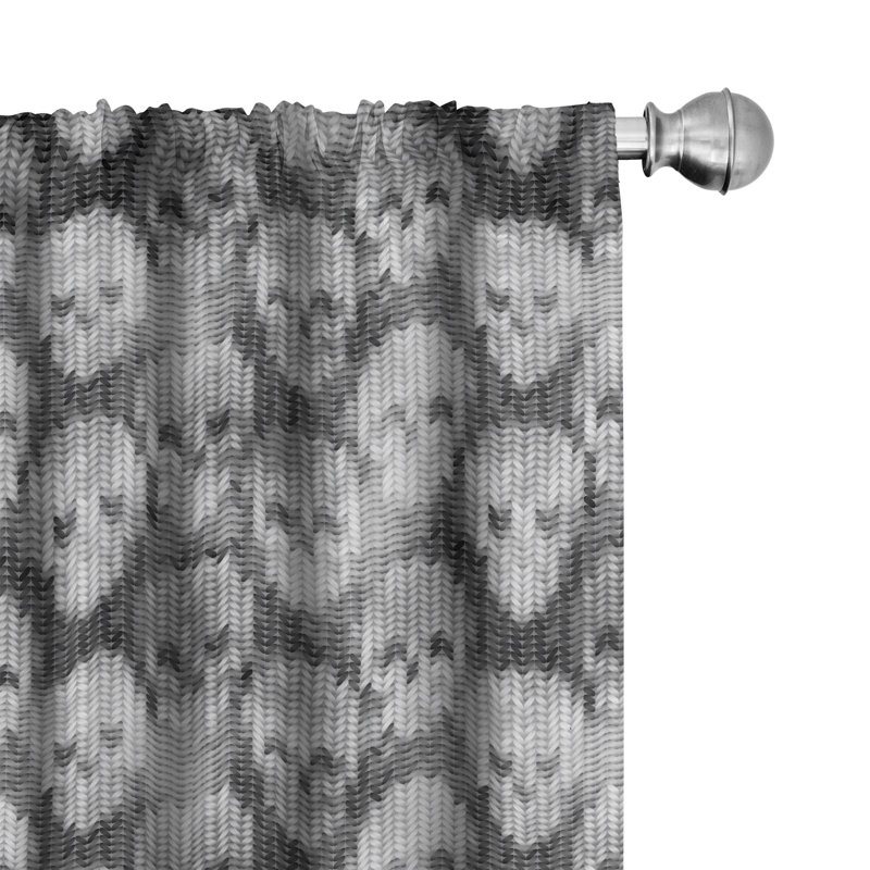 Skull Geometric Semi-Sheer Rod Pocket Curtain Panels, 28" x 84"