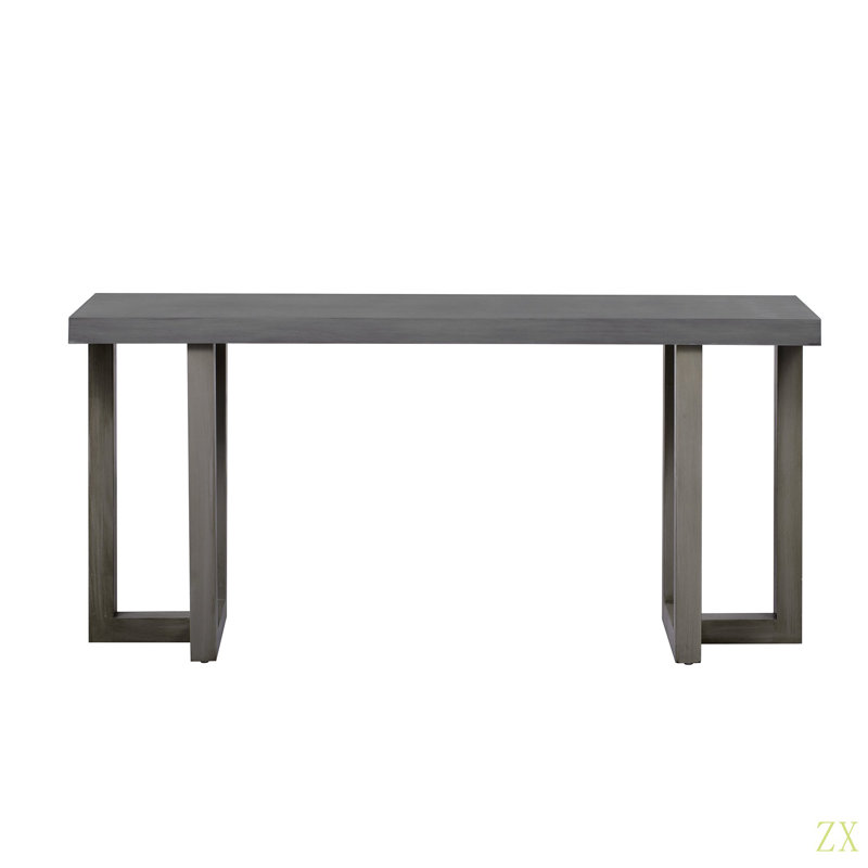 Geometric Design Console Table With Solid Pine Legs,Suitable For Entryway, Hallway, Living Room, Bedroom, Dark Gray