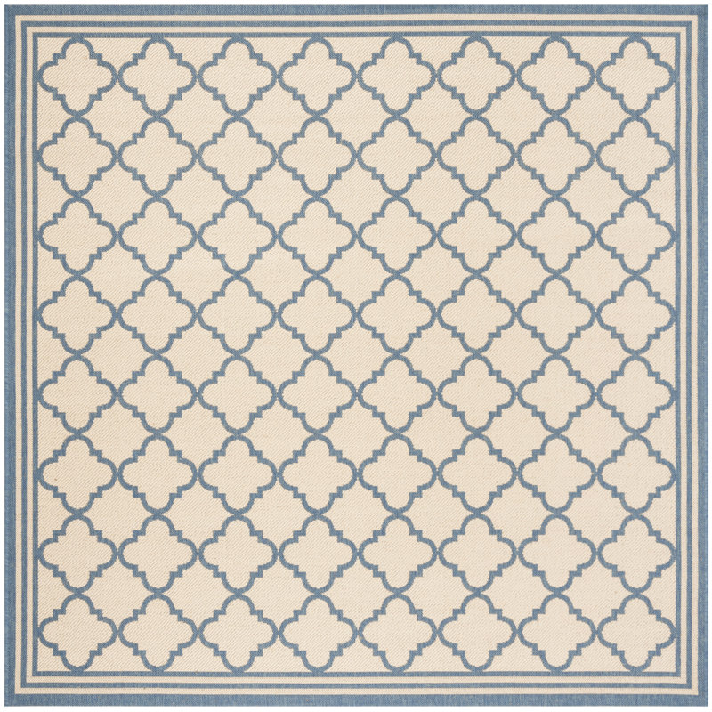 Ferrill 100 Performance Geometric Indoor/Outdoor Area Rug, Square 6'7"