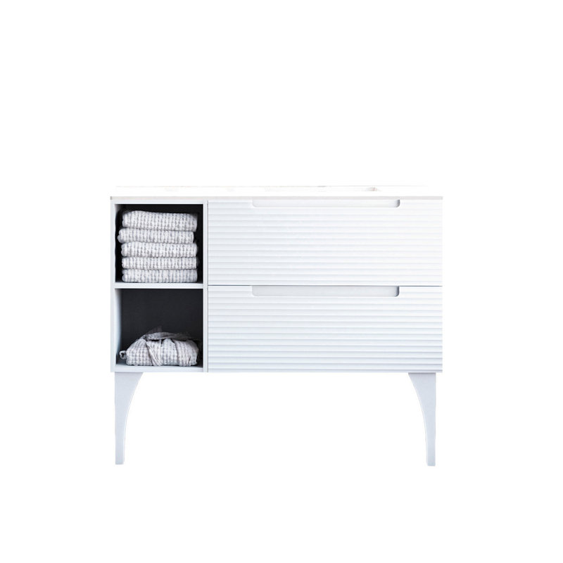 Ensemble de meuble-lavabo simple 46 po Ariyannah, Neige