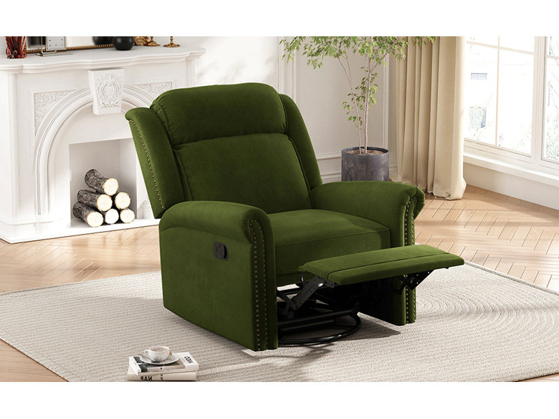 Deonne 360° Swivel Recliner, Green