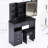 Left Drawer 37" Desktop Vanity Table And Cushioned Stool, Large Sliding Mirror With Touch - Controlled Tri Color Led Brightness Adjustment For Big Spaces Middle Size 37 Inch Drawer, Based High