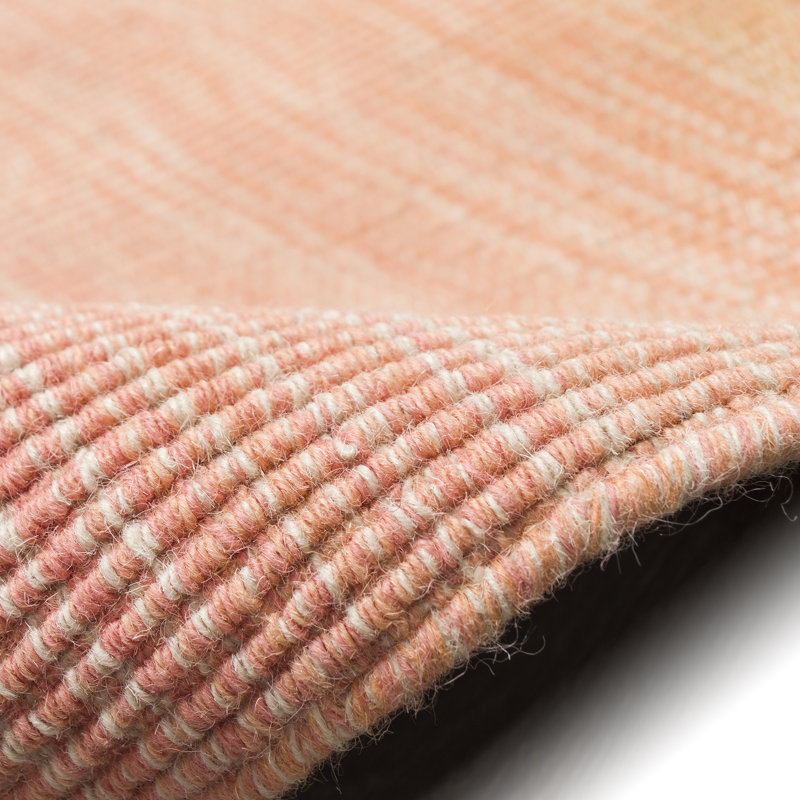 Tapis orange / vert / rouge en laine tissé à la main Groggan, Rectangle 7 pi 6 po x 9 pi 6 po
