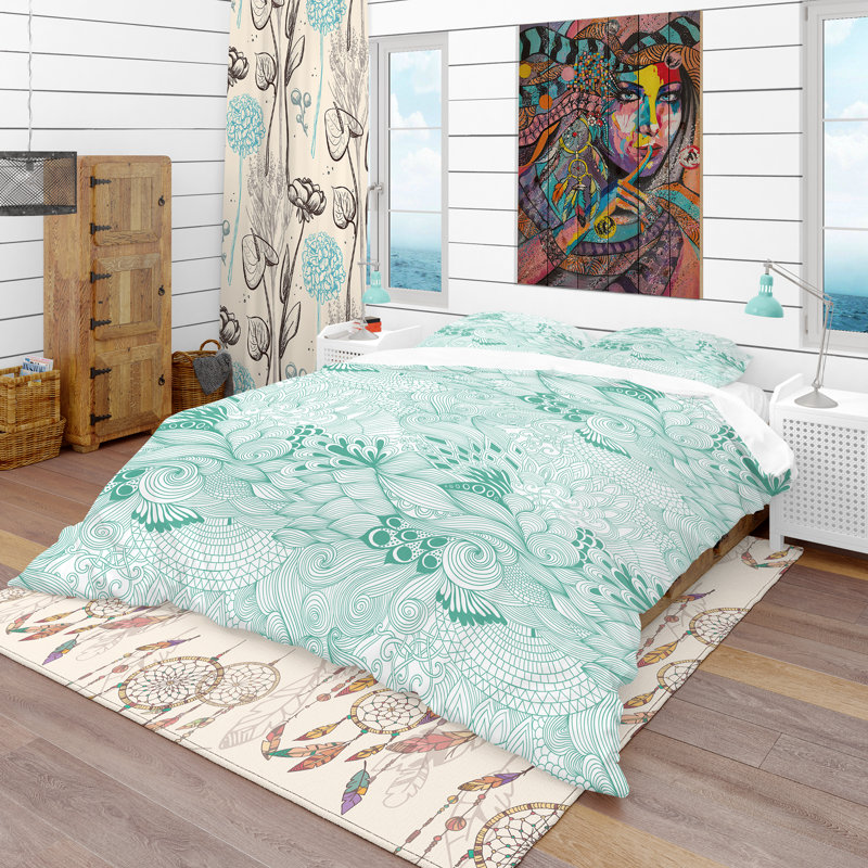 Ensemble de housse de couette moderne et contemporaine, Housse simple + 1 taie décorative