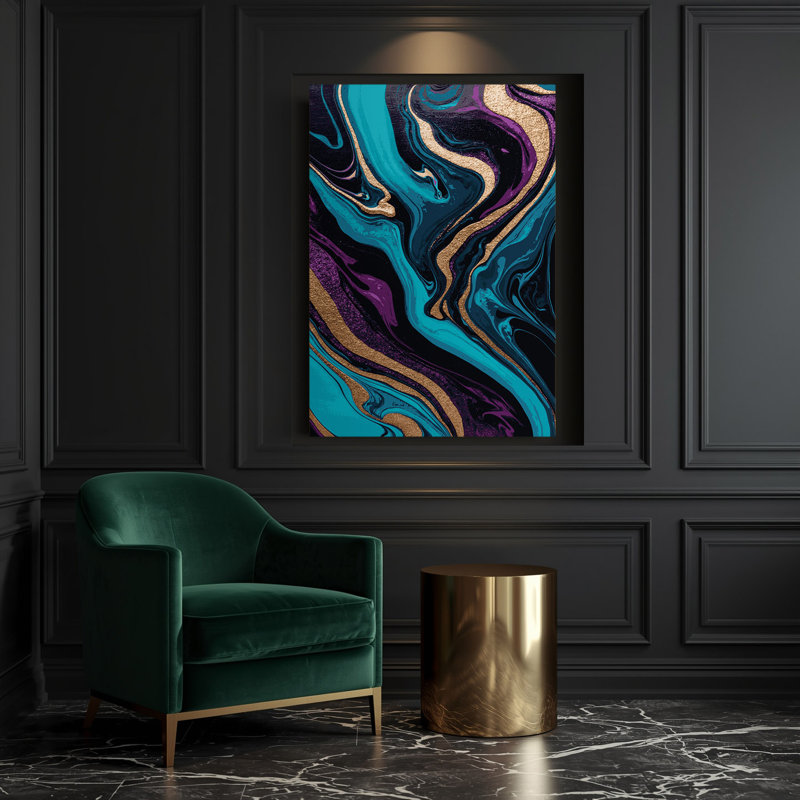 Art abstrait sur toile 47, H 10 po x l 8 po
