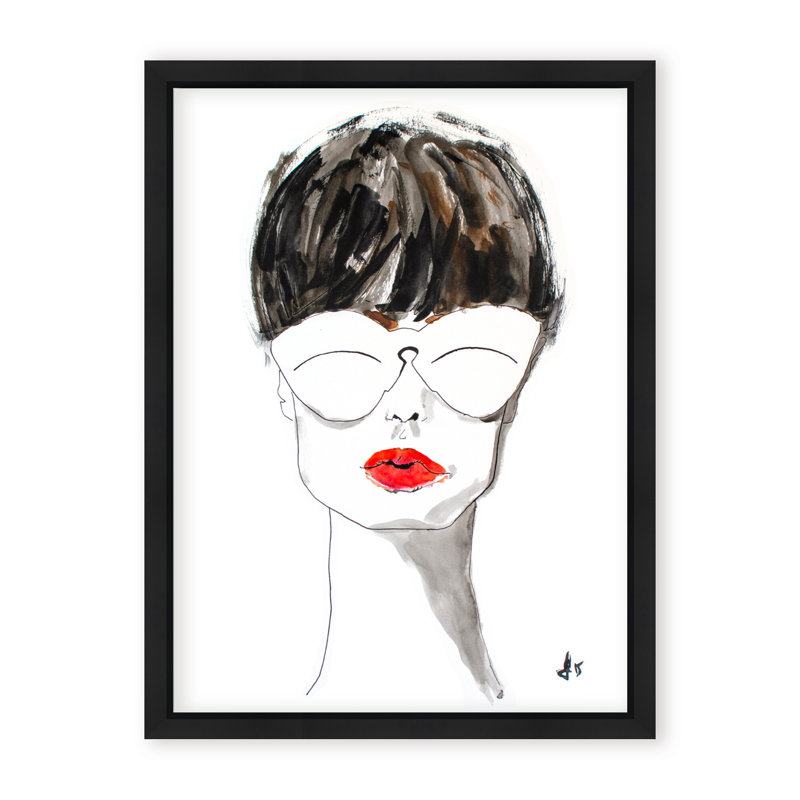 Courreges Print by Chauncey Jacks, 16" H x 12" W x 2.375" D, Framed Canvas, Black