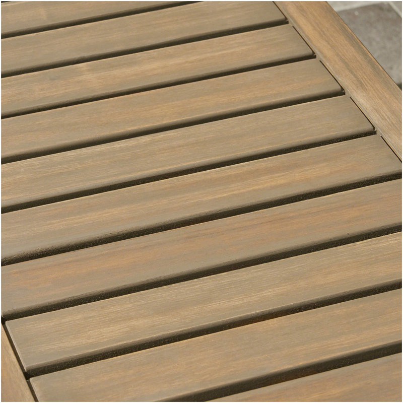 Banc industriel en bois et métal Jeco, Gris