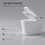 Toilette moderne et intelligente avec siège de bidet intégré, siège de toilette ouvert / fermé intelligent, capteur de pied, affichage à DEL, veilleuse, eau chaude et sécheuse, blanc