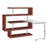 Buck II Clear Glass, Chrome High Gloss Finish Writing Desk With Shelf