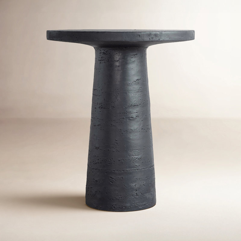 Round Side Table With Pedestal Base