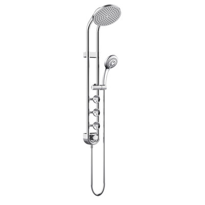 Système de douche à jet de pluie 8 po avec jets à 3 corps et douche à main multifonctionnelle Saturn Chrome