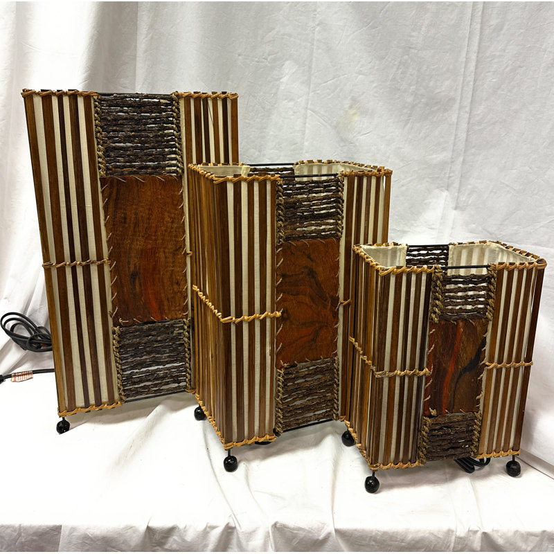 Handmade Rustic Table Lamp Set