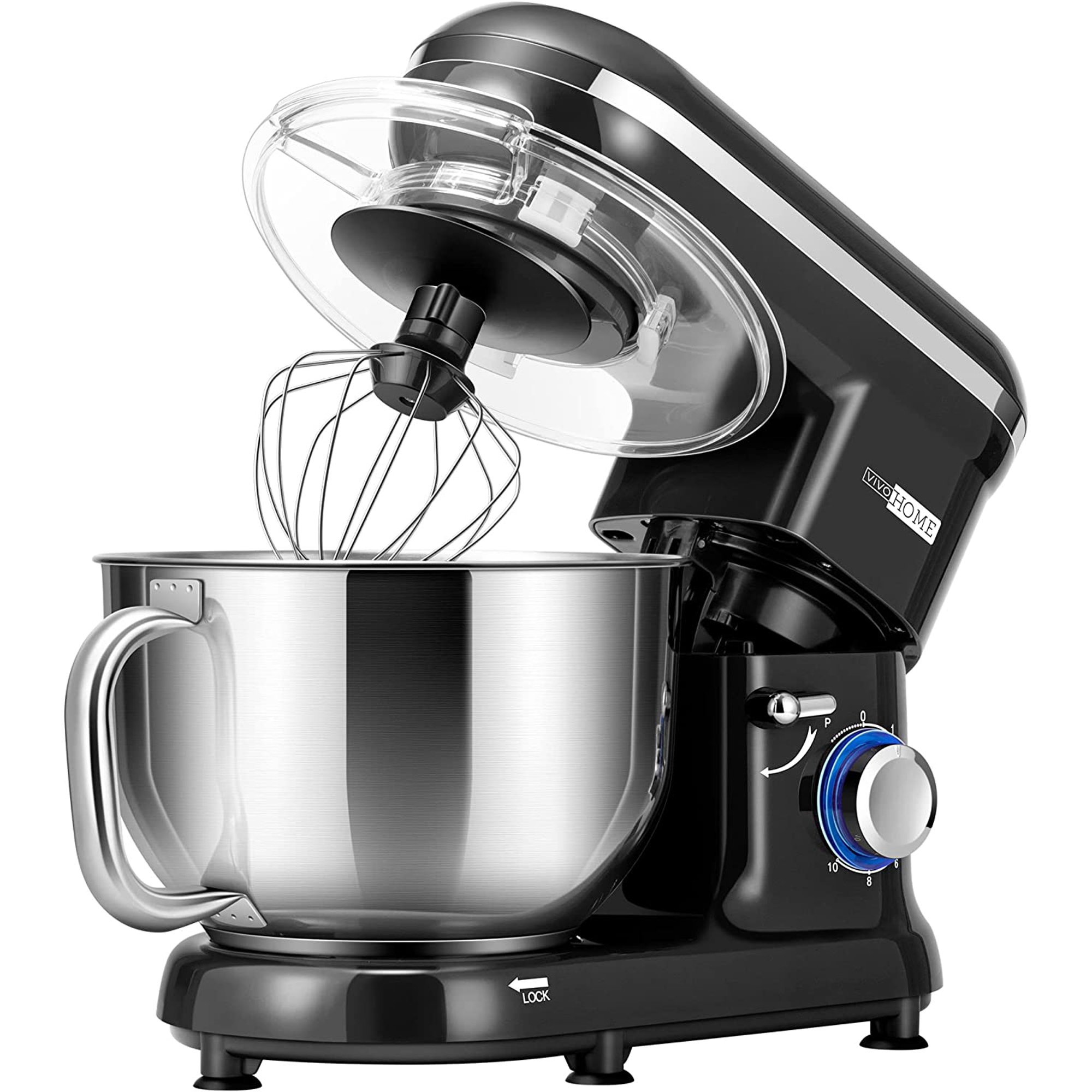  HOMCOM Stand Mixer with 6+1P Speed, 600W Tilt Head Kitchen Electric  Mixer with 6 Qt Stainless Steel Mixing Bowl, Beater, Dough Hook and Splash  Guard for Baking Bread, Cakes, and Cookies