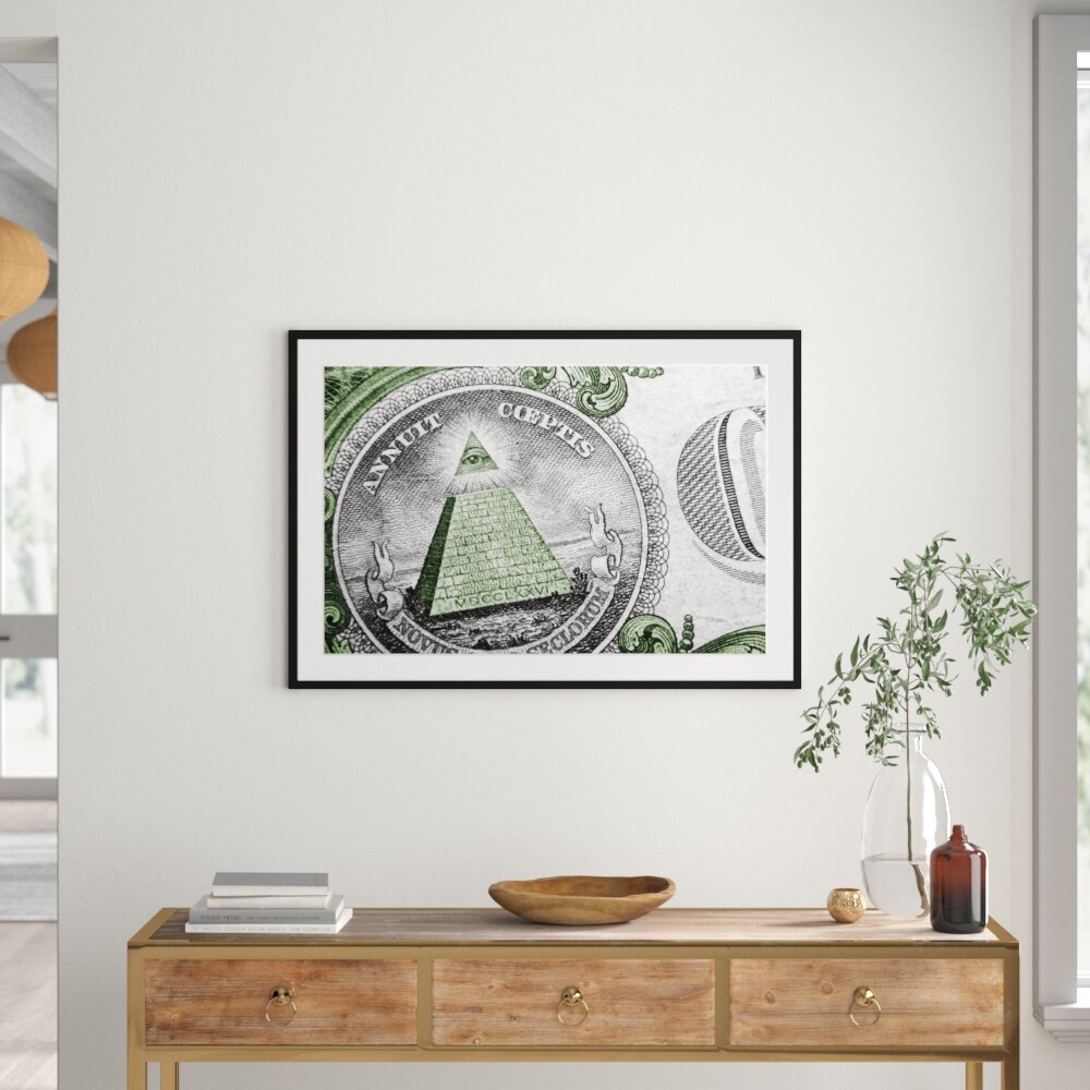 Gerahmtes Poster Illuminati Pyramid Dollar