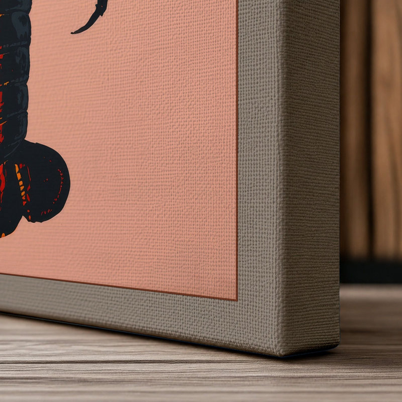 Lobster Study Modern 1 Piece Wrapped Canvas Wall Art, 24x16 - 61.0 x 40.6 cm, Taupe Border