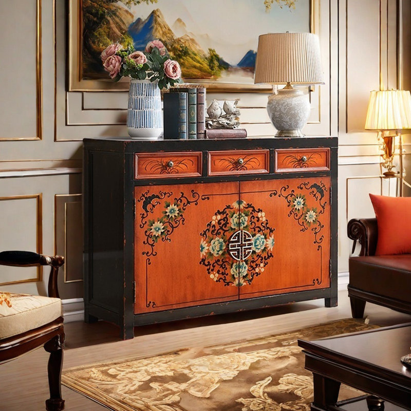 Large capacity painting practical accent cabinet
