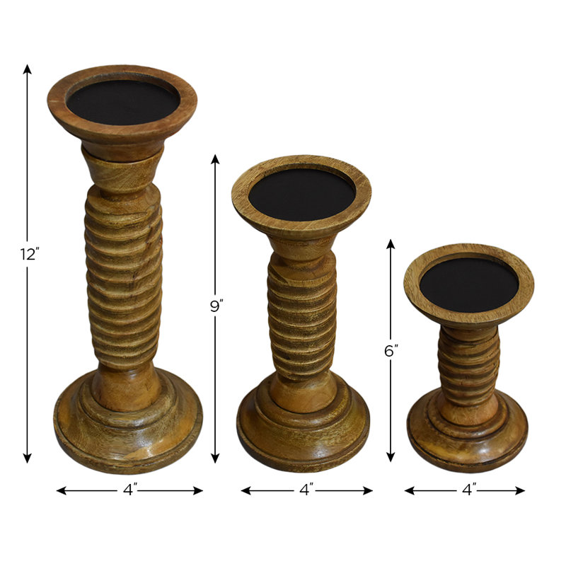Wood Tabletop Candlestick