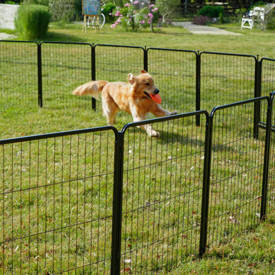 Foldable Heavy Duty Metal Dog Playpen with 1 Door (Set of 6)