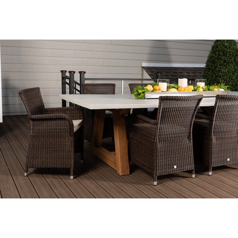 Savannah Outdoor Dining Armchair, Brown/Almond