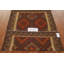 Tapis oriental rouge / brun en laine tissé à plat à la main à motif rectangulaire 3 pi 3 po x 4 pi 9 po Ghyslain