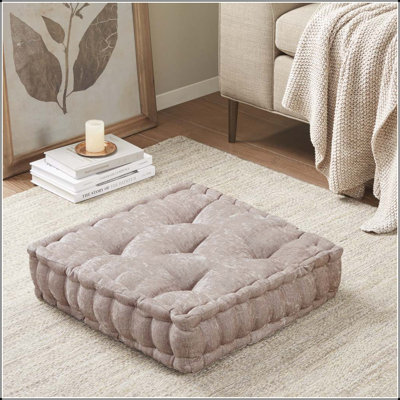 Coussin de sol carré en poly chenille