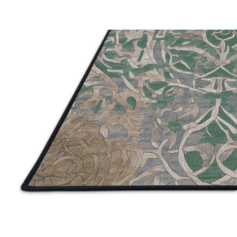 Tapis gris lavable à la machine GSIX03693, Carré 6 pi