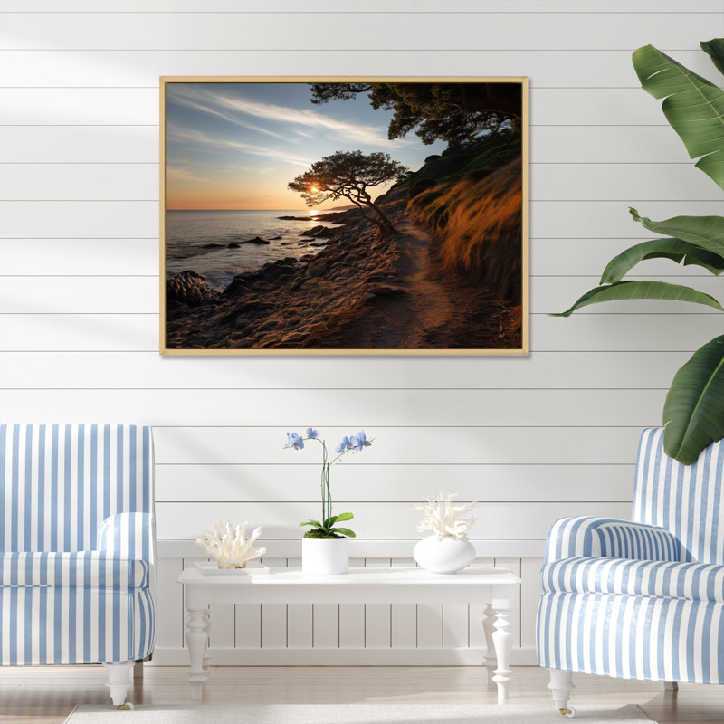 Golden Sands A hypnotisant, impression sur toile, Cadre naturel flottant, H 24 po x l 32 po x P 1 po