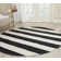 Brookvale Striped Hand-Woven Cotton Area Rug in Black/Ivory