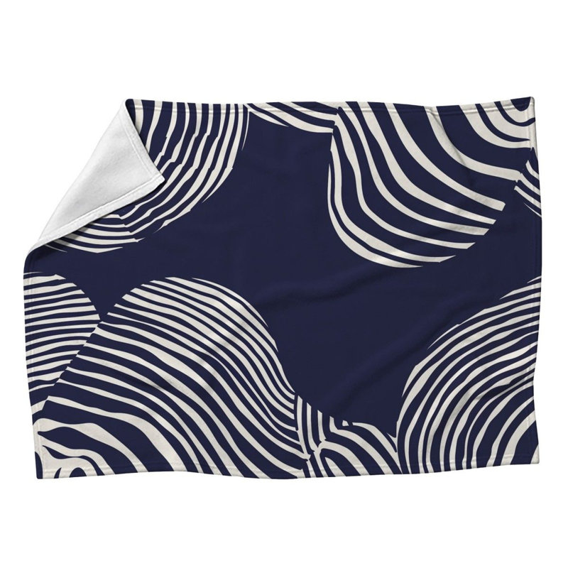 Jeté en molleton tendance à motif floral, L 60 po x L 80 po