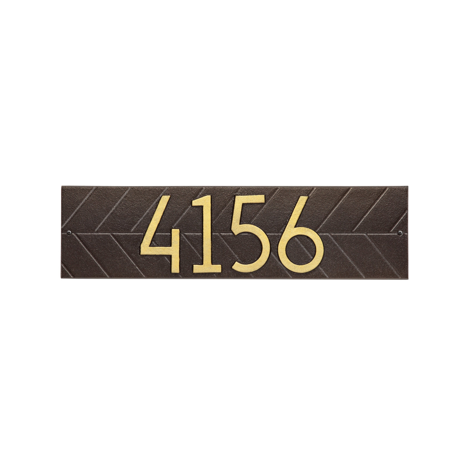 Mid-century Modern Herringbone Wall Plaque, Dark Bronze/Gold, Yes