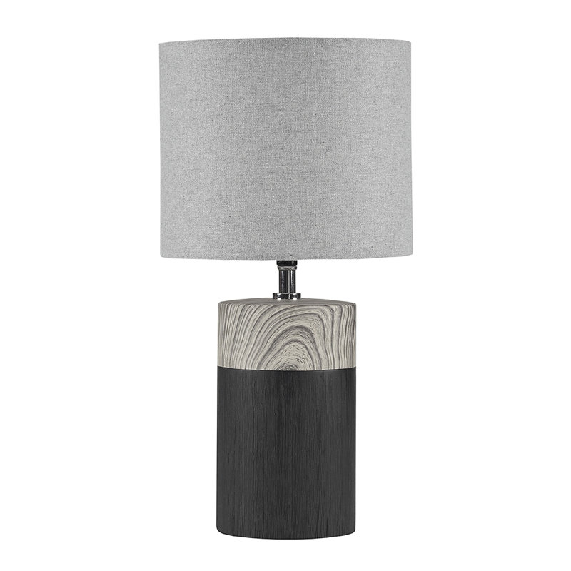 Lampe de table en céramique texturée, Gris / Noir