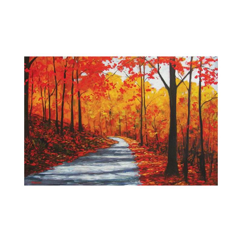 «Autumn Path VI» par Patty Baker - peinture sur toile tendue, H 12 po x l 18 po x 1,5 po